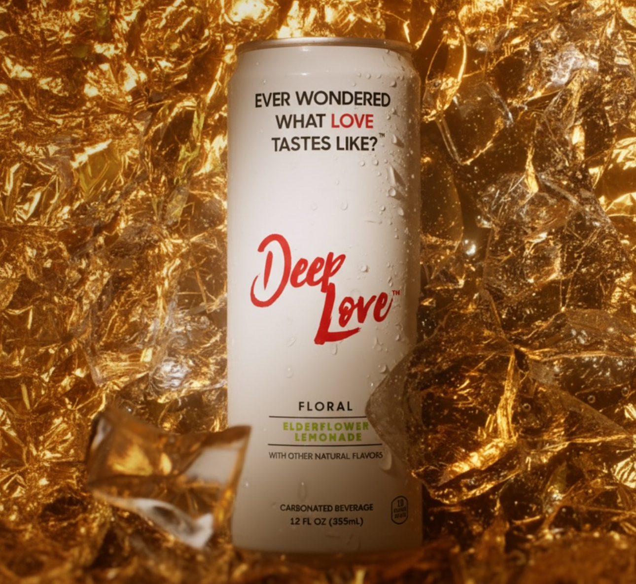 Deep Love Beverages canned packaging after the redesign
